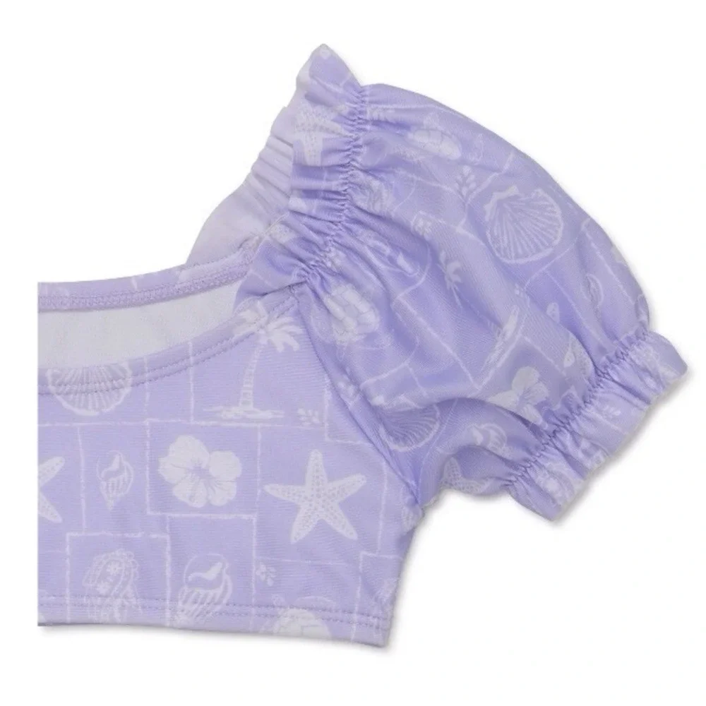 Wonder Nation Toddler Girl Puff Sleeve Bikini Top UV Protection 2T New with Tags